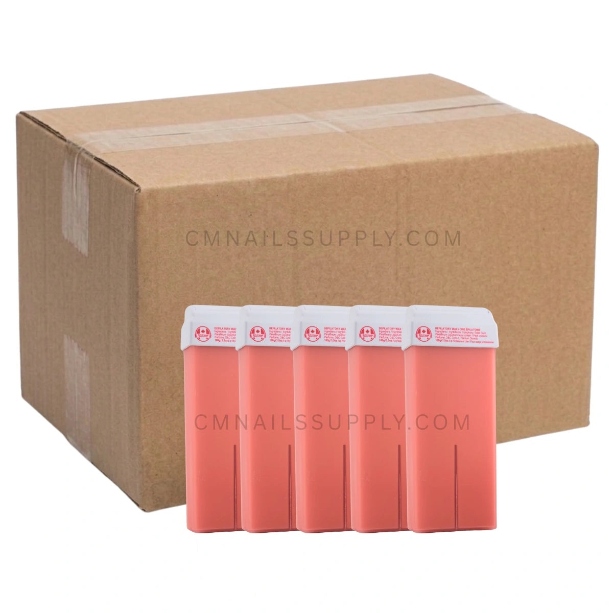 Sharonelle Pink Cream Roll-On Wax Cartridges wholesale case of 60 for professional salon use