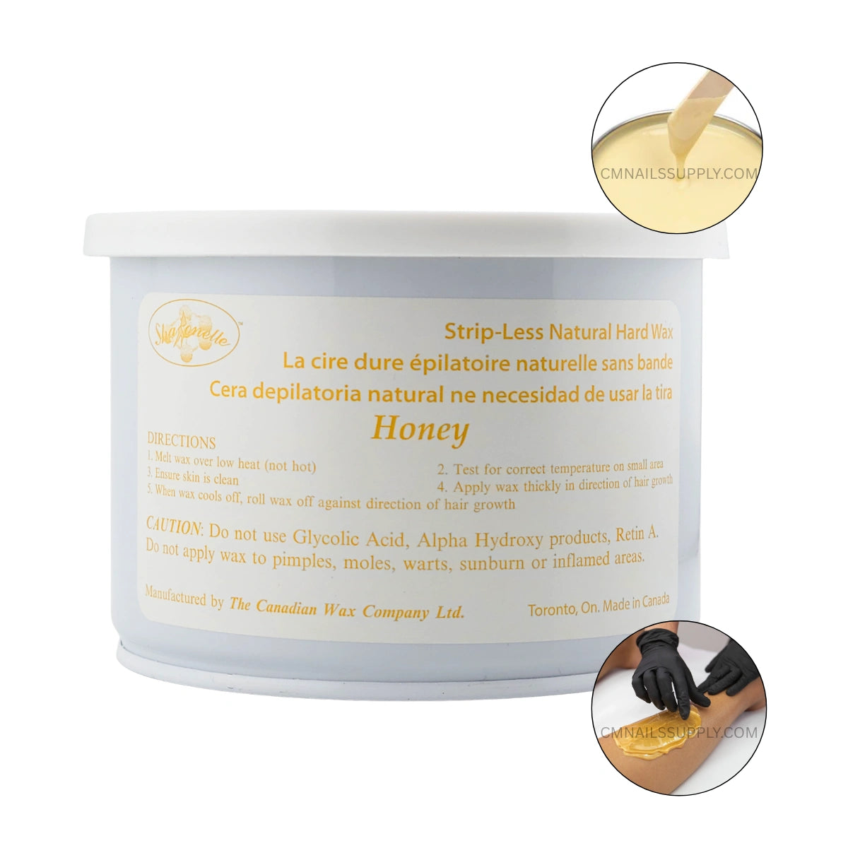Sharonelle Stripless Hard Wax Honey 14 oz can Canada Brazilian Waxing
