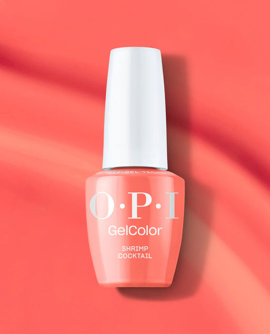OPI GelColor Shrimp Cocktail S068 bright orange crème gel polish bottle 
