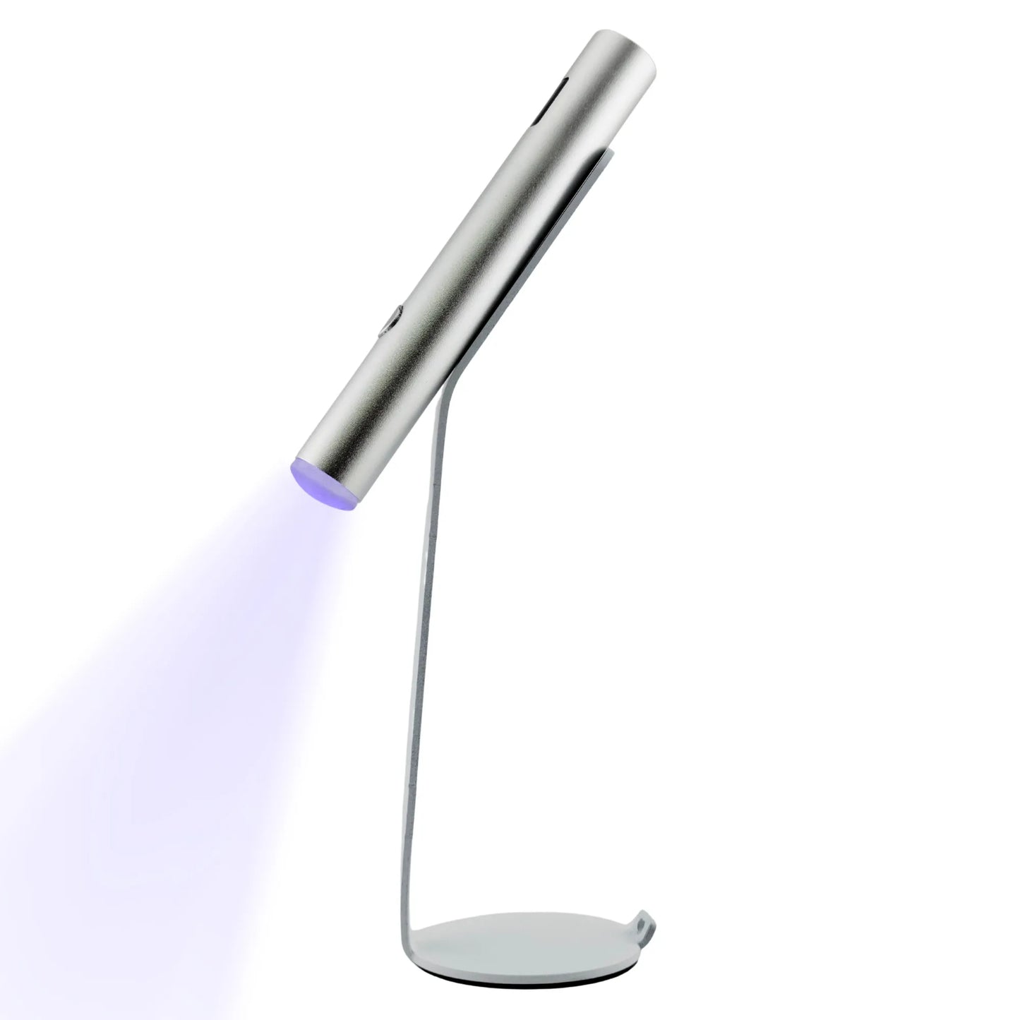 Portable Mini LED Nail Lamp Silver – Rechargeable Handheld Gel Nail Dryer with Magnetic Stand - CM Nails & Beauty Supply