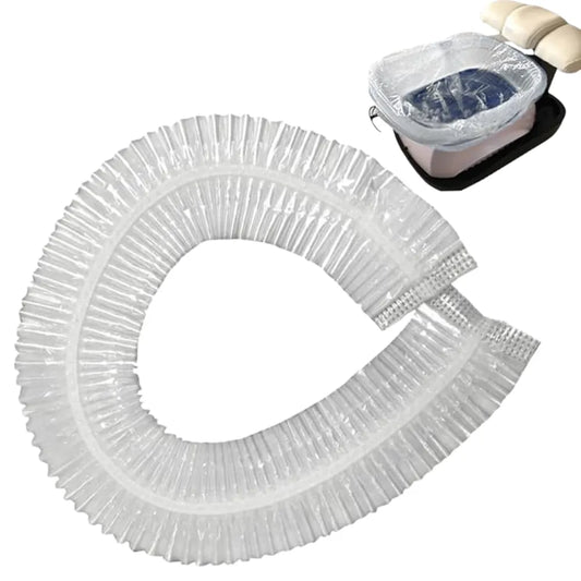 Single-use pedicure liner ensuring hygienic foot spa experience for clients