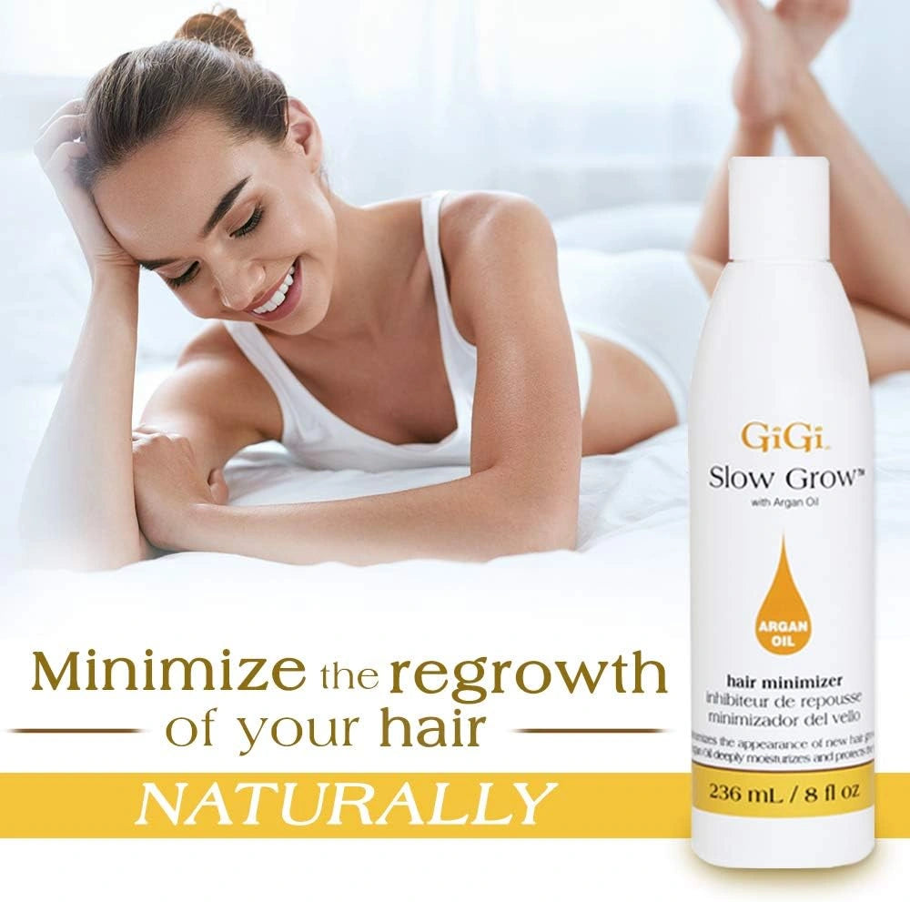 Close-up of the pure, lightweight, and gentle formula texture of GiGi Slow Grow lotion.
