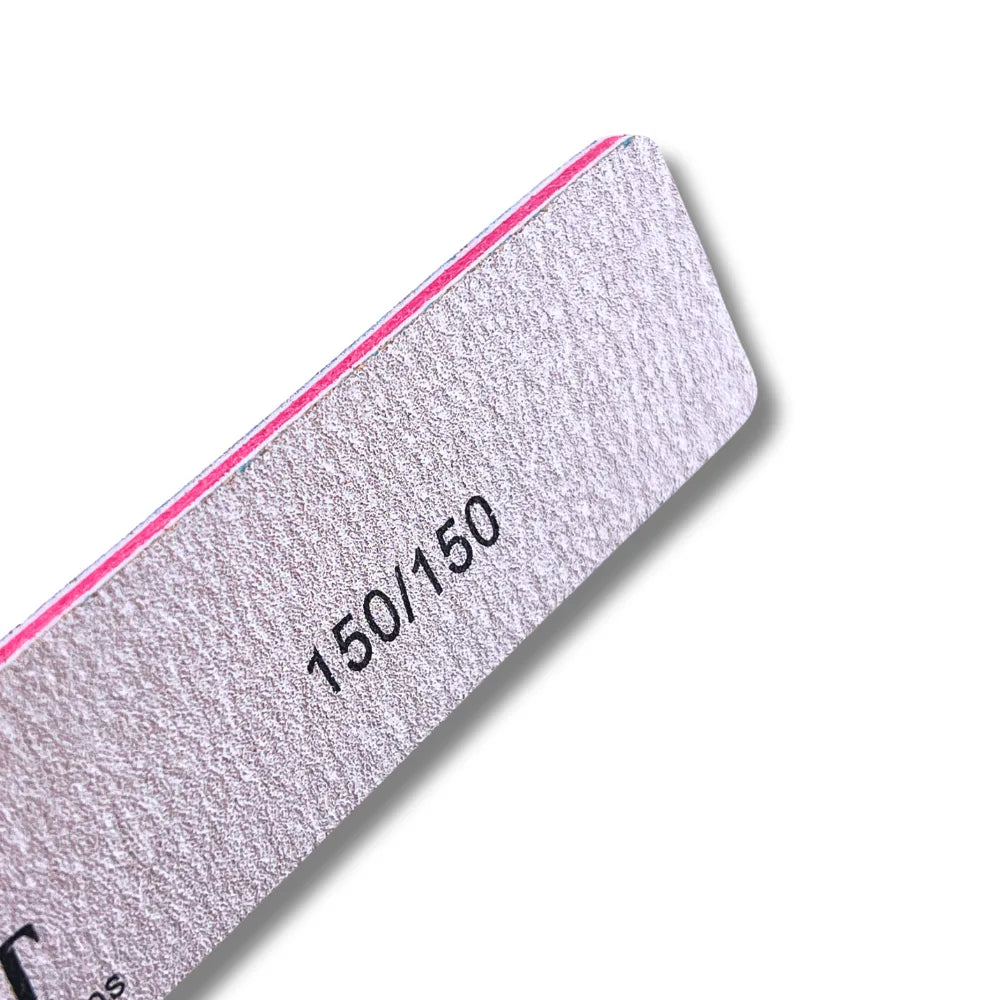 Square tip zebra jumbo nail file 150/150 grit for acrylic and gel nail surface smoothing and finishing at Canadian nail salons