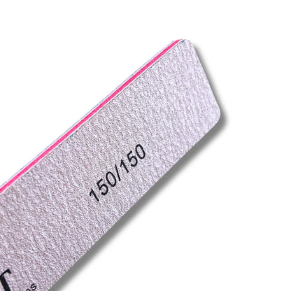 Square tip zebra jumbo nail file 150/150 grit for acrylic and gel nail surface smoothing and finishing at Canadian nail salons