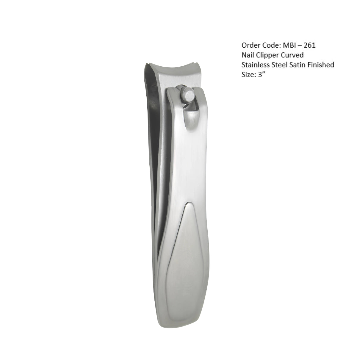 Stainless steel curved nail clipper for salon manicure and pedicure services