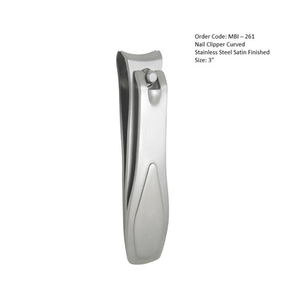 Stainless steel curved nail clipper for salon manicure and pedicure services