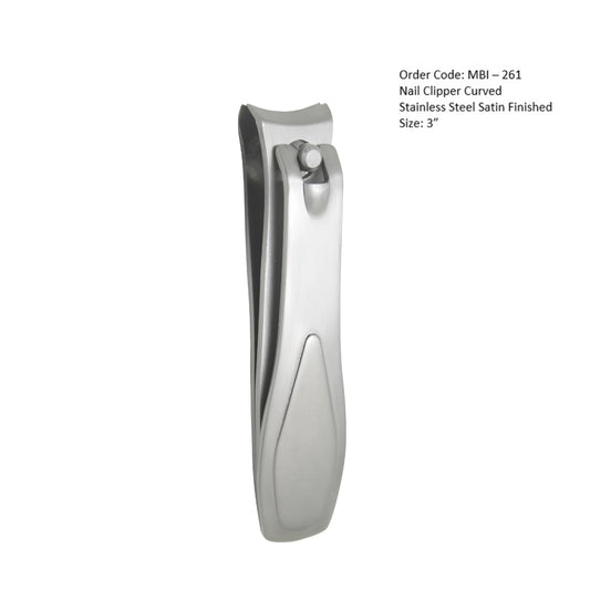Stainless steel curved nail clipper for salon manicure and pedicure services