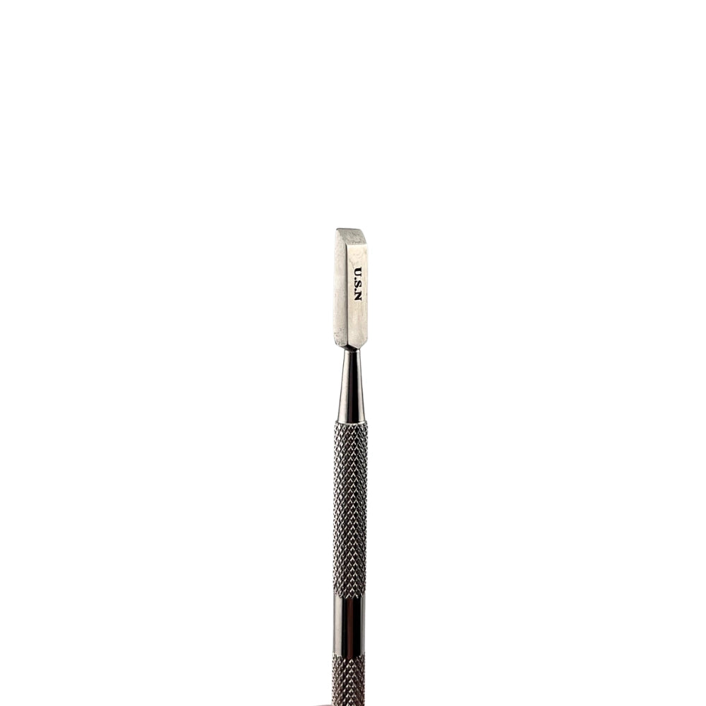Stainless steel nail scraper for safe gel polish removal available online in Canada.