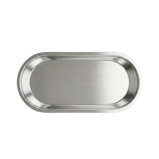 Stainless steel oval tray made of stainless steel for professional tool sterilization in Canada.