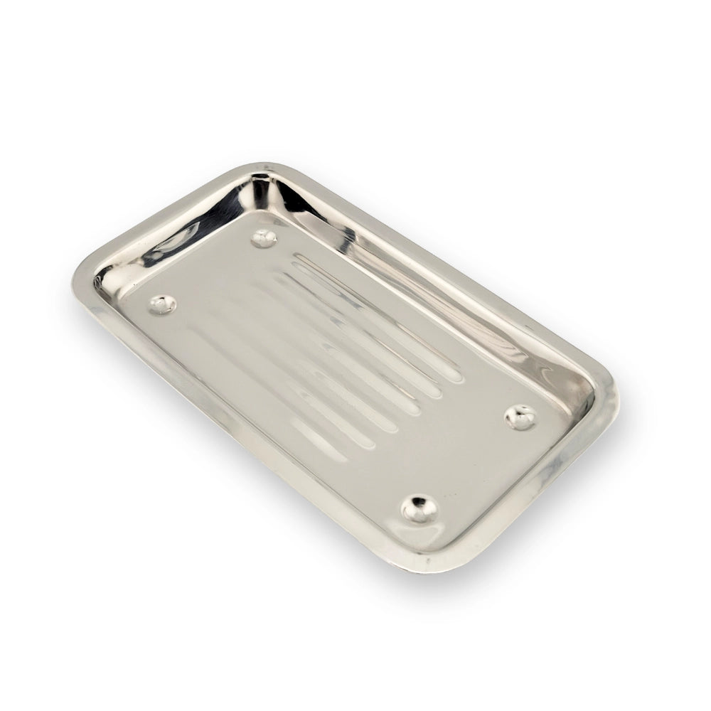 Premium stainless steel sterilizer tray for salon and spa implements.