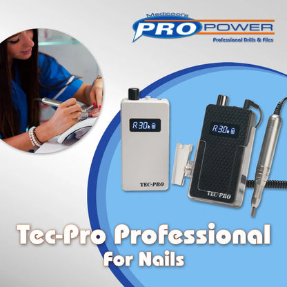 Medicool Tec Pro 30K Brushless Nail Drill | Professional Cordless E-File for Gel Nails, Acrylic & Pedicure