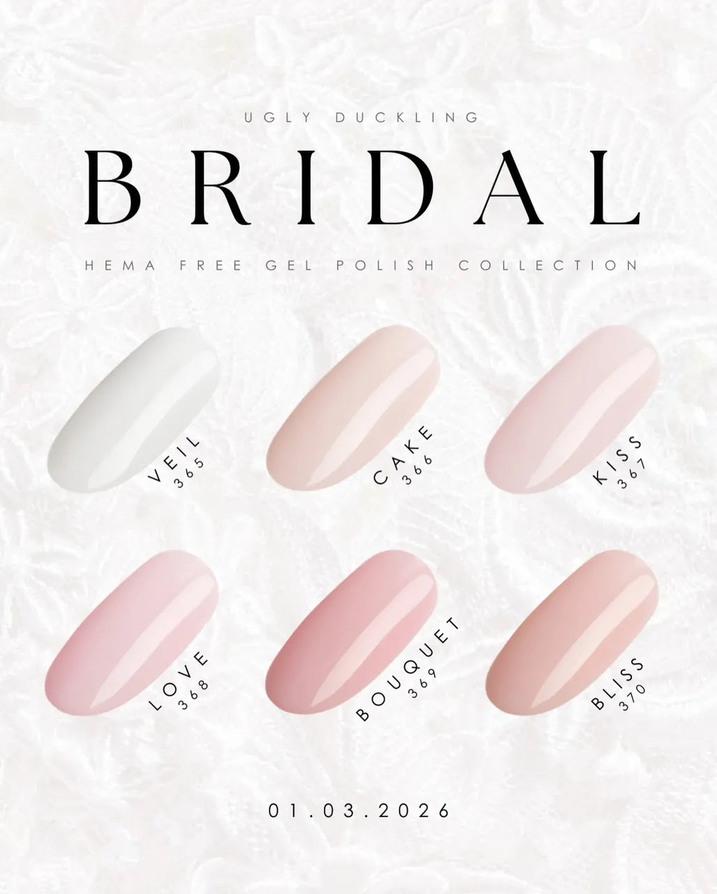 Ugly Duckling bridal gel polish collection finish guide image