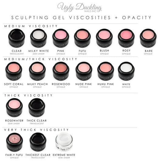 Ugly Duckling sculpting gel collection swatch guide