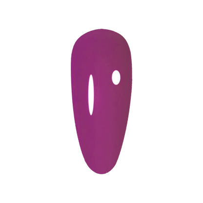 Swatch of DC Jelly 020 Grape jelly gel polish applied on a nail tip to show the warm purple color and juicy translucent finish