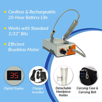 MediCool Pro Power 35K nail drill machine professional kit packaging