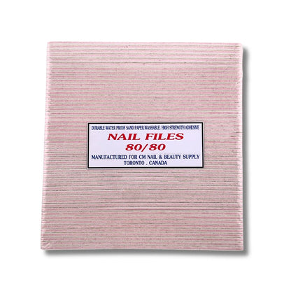 Wholesale white square nail files 80/80 grit for nail tech supplies and salon restocking in Canada