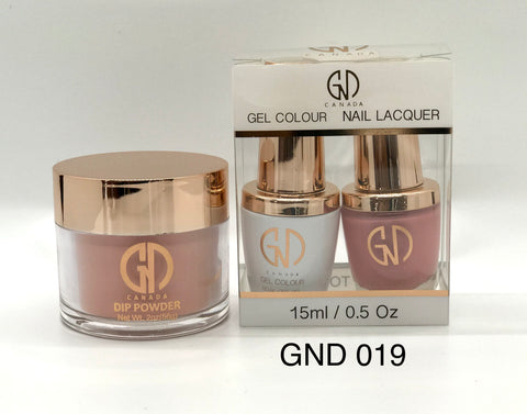 3-in-1 Nail Combo: Dip, Gel & Lacquer #019 | GND Canada® - CM Nails & Beauty Supply