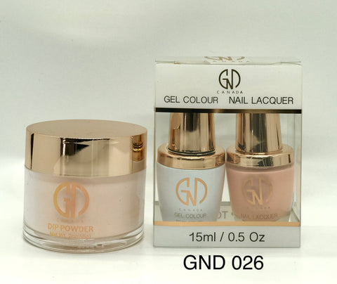 3-in-1 Nail Combo: Dip, Gel & Lacquer #026 | GND Canada® - CM Nails & Beauty Supply