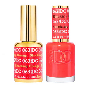 DC Shocking Orange #063 - Gel Polish & Lacquer Duo - CM Nails & Beauty Supply