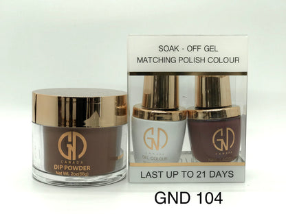 3-in-1 Nail Combo: Dip, Gel & Lacquer #104 | GND Canada® - CM Nails & Beauty Supply