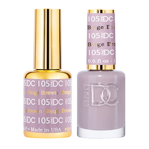DC Beige Brown #105 - Gel Polish & Lacquer Duo - CM Nails & Beauty Supply