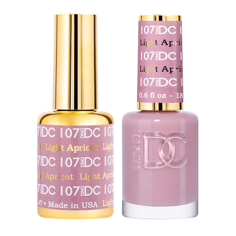 DND DC Duo Gel + Nail Lacquer (Light Apricot #107)