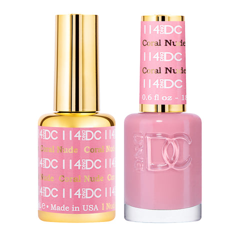 DND DC Duo Gel + Nail Lacquer (Coral Nude #114)