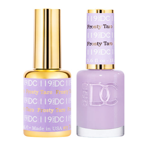DND DC Duo Gel + Nail Lacquer Frosty Taro #119