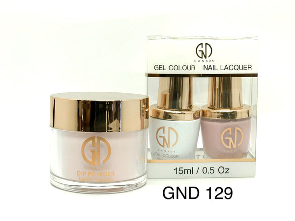 3-in-1 Nail Combo: Dip, Gel & Lacquer #129 | GND Canada® - CM Nails & Beauty Supply