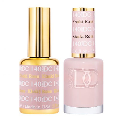 DND DC Duo Gel + Nail Lacquer Khaki Rose #140 – A true neutral pink peach