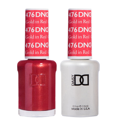DND - Gold In Red #476 - Gel & Lacquer Duo