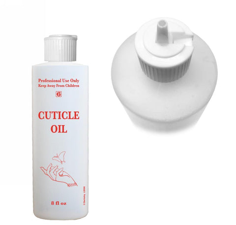 "Cuticle Oil" Labelled Bottle with Flip Cap - Available in 8 oz & 16 oz - CM Nails & Beauty Supply