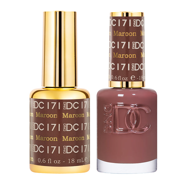 DND DC Duo Gel + Nail Lacquer Maroon #171