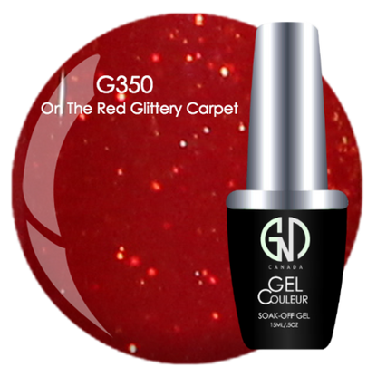 On the Red Glittery Carpet - #350 | GND Canada® 1-Step Gel - CM Nails & Beauty Supply