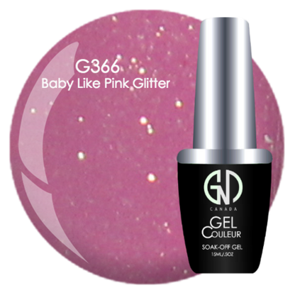 Baby Like Pink Glitter - #366 | GND Canada® 1-Step Gel - CM Nails & Beauty Supply