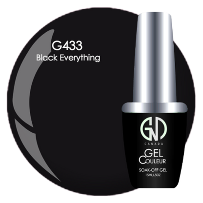 Black Everything - #433 | GND Canada® 1-Step Gel - CM Nails & Beauty Supply