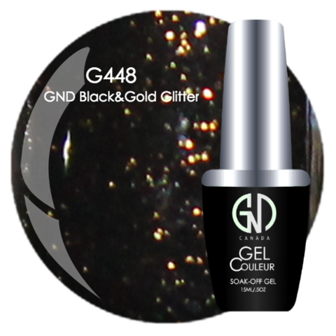 GND Black & Gold Glitter | GND Canada® 1-Step Gel - CM Nails & Beauty Supply