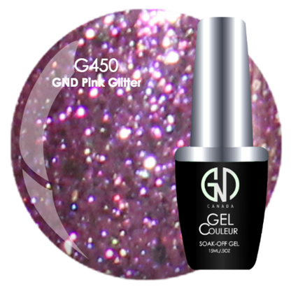 Pink Glitter - #450 | GND Canada® 1-Step Gel - CM Nails & Beauty Supply