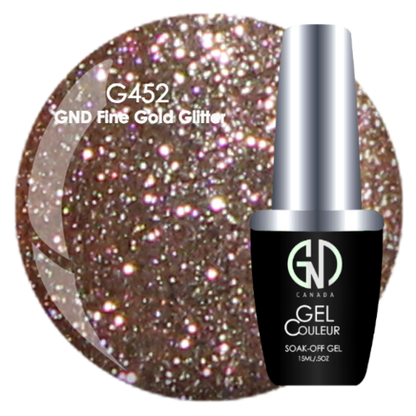 Fine Gold Glitter - #452 | GND Canada® 1-Step Gel - CM Nails & Beauty Supply
