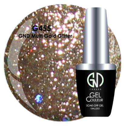 Multi Gold Glitter - #455 | GND Canada® 1-Step Gel - CM Nails & Beauty Supply