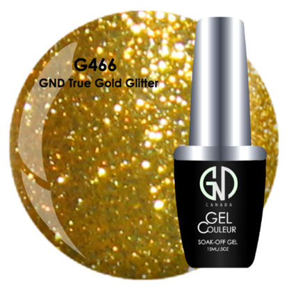 True Gold Glitter - #466 | GND Canada® 1-Step Gel - CM Nails & Beauty Supply