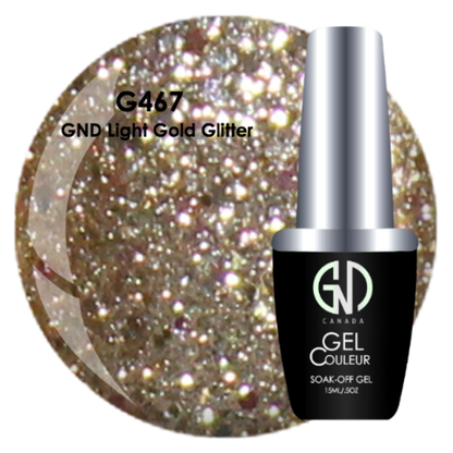 Light Gold Glitter - #467 | GND Canada® 1-Step Gel - CM Nails & Beauty Supply