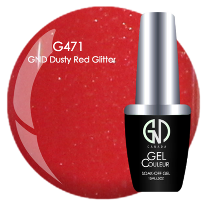 Dusty Red Glitter- #471 | GND Canada® 1-Step Gel - CM Nails & Beauty Supply