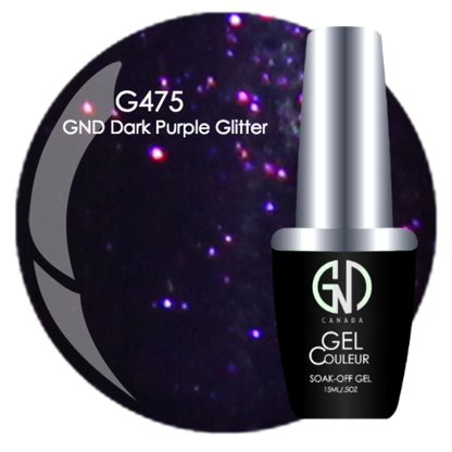 Dark Purple Glitter - #475 | GND Canada® 1-Step Gel - CM Nails & Beauty Supply