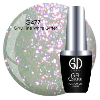 Fine White Glitter - #477 | GND Canada® 1-Step Gel - CM Nails & Beauty Supply