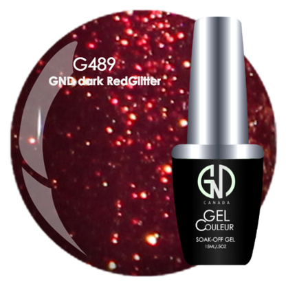 Dark Red Glitter - #489 | GND Canada® 1-Step Gel - CM Nails & Beauty Supply