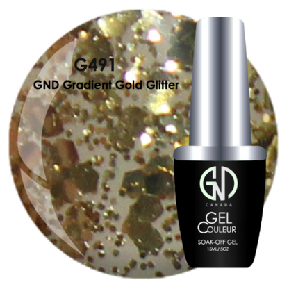 Gradient Gold Glitter - #491 | GND Canada® 1-Step Gel - CM Nails & Beauty Supply