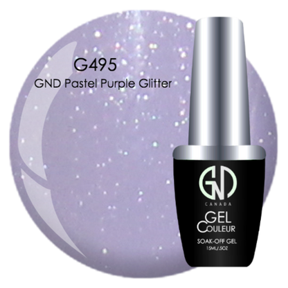 Pastel Purple Glitter - #495 | GND Canada® 1-Step Gel - CM Nails & Beauty Supply