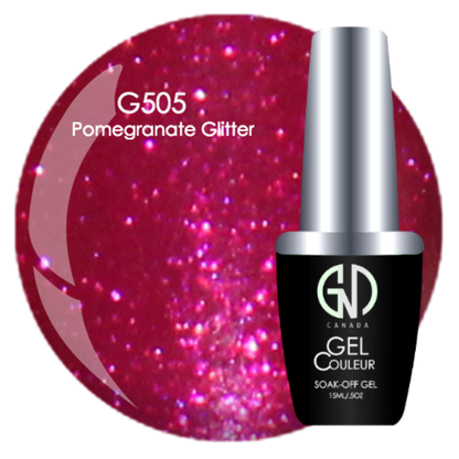 Pomegranate Glitter - #505 | GND Canada® 1-Step Gel - CM Nails & Beauty Supply
