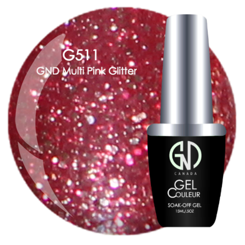 GND Multi Pink Glitter | GND Canada® 1-Step Gel - CM Nails & Beauty Supply